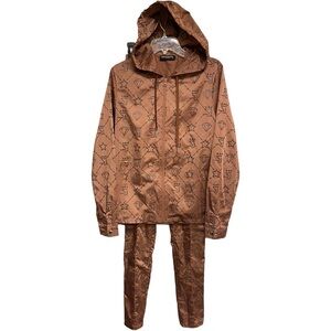 SHANE JUSTIN Track Suit Monogram Diamond Stars Streetwear Hollywood Copper Small